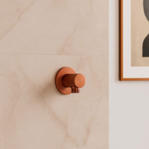 Attacco muro doccino in acciaio inox 316L oro rosa resistente alla corrosione