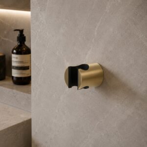 Attacco muro per doccino levante oro in acciaio inox 316L anticorrosione