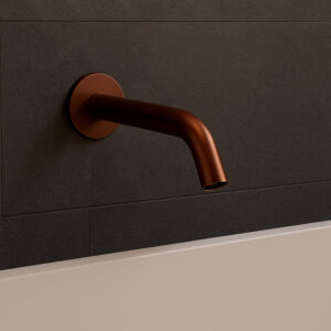 Beccuccio da parete in acciaio inox 316L satinato colore oro rosa
