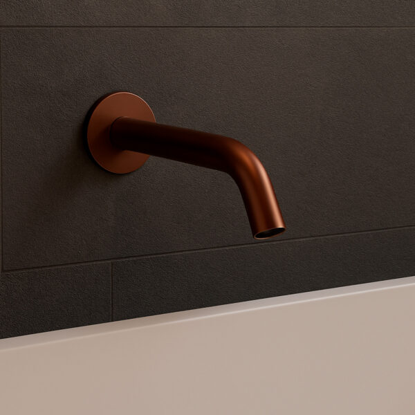 Beccuccio da parete in acciaio inox 316L satinato colore oro rosa