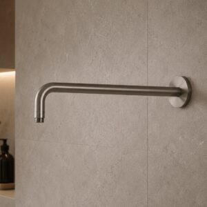 Braccio doccia parete lungo in acciaio inox 316L finitura canna fucile resistente