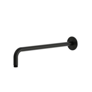 Braccio doccia parete lungo nero in acciaio inox 316L con rivestimento PVD