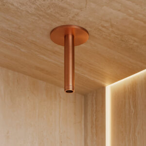 Braccio doccia corto da soffitto in acciaio 316L finitura oro rosa
