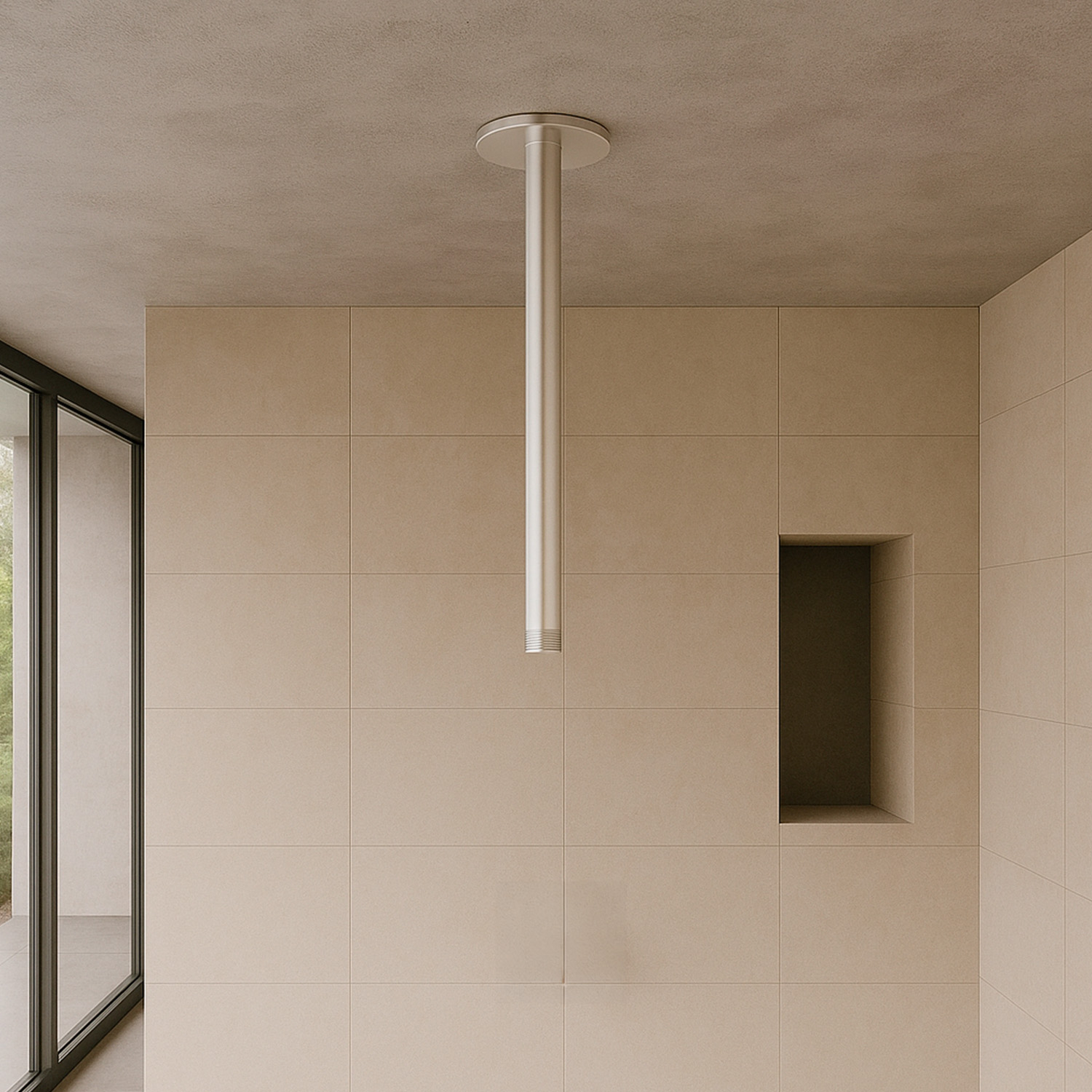 Braccio doccia soffitto 24cm inox satinato acciaio 316L resistente
