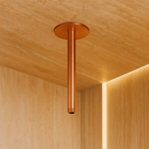 Braccio doccia soffitto lungo in acciaio 316L finitura oro rosa 24cm