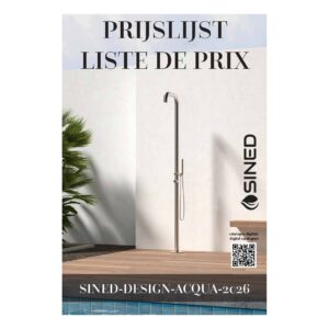 Catalogo 2026 docce piscina indoor-outdoor in acciaio inox 316L blu acqua