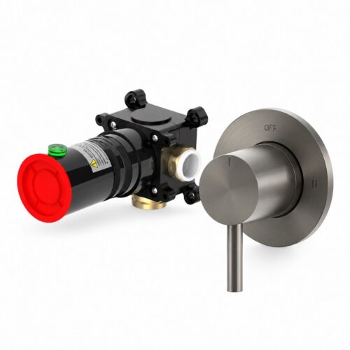 Comando deviatore a muro nero in acciaio inox 316L