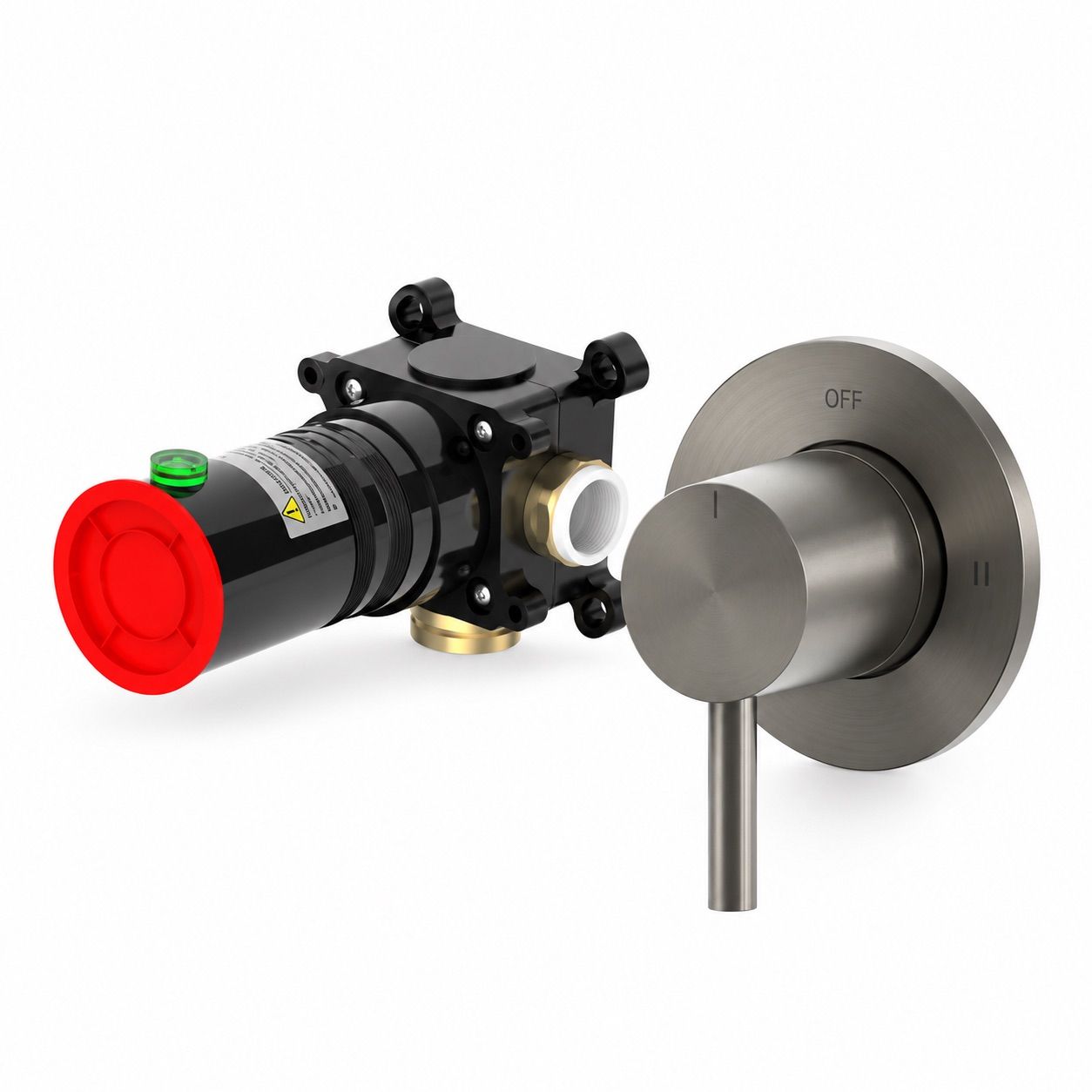 Comando deviatore a muro nero in acciaio inox 316L