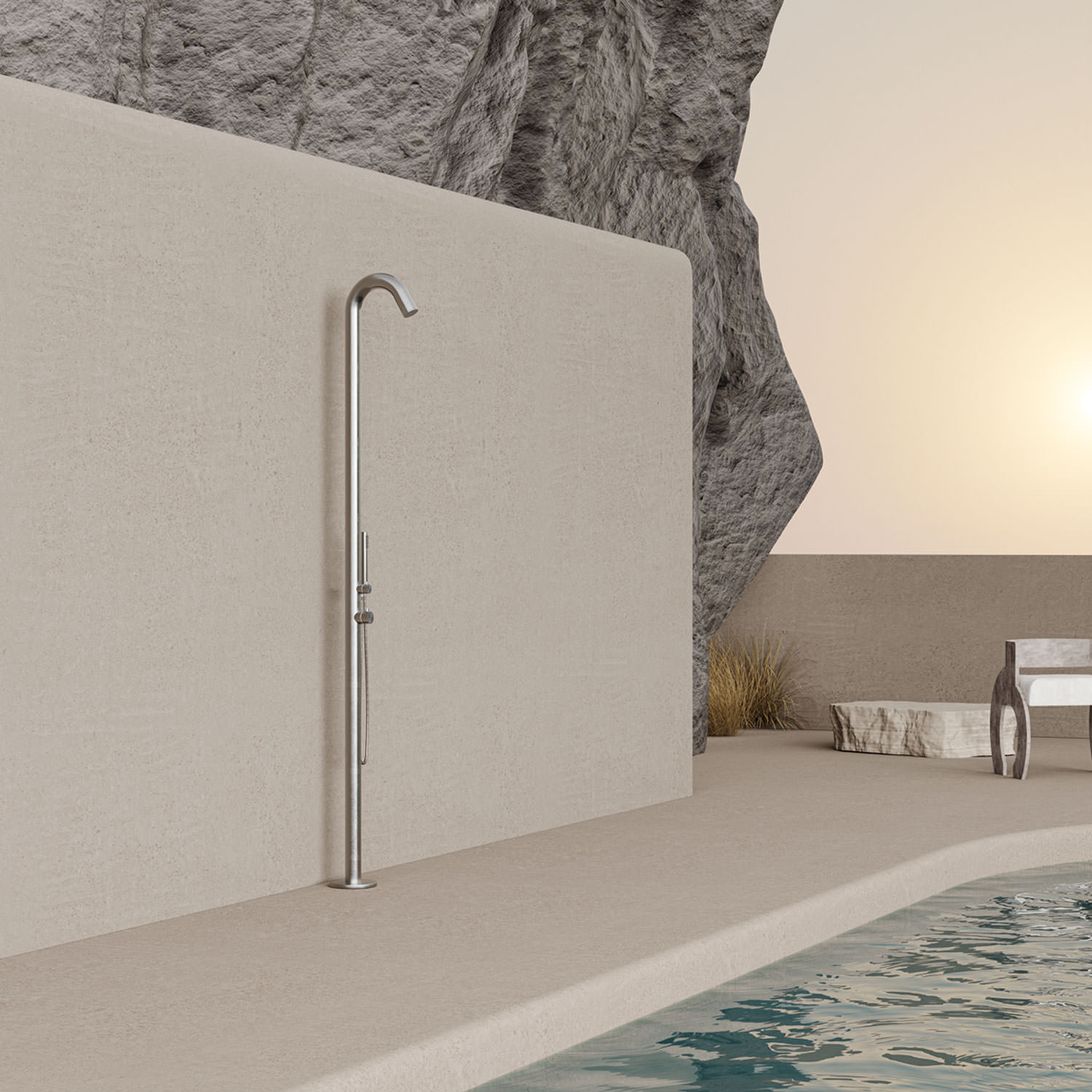 Doccia Curva Da Esterno In Acciaio Inox 316 Sined Doccia Alghero Inox - immagine 6