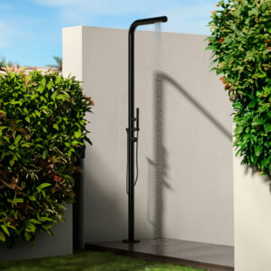 Doccia Esterna Nera Inox 136l Alta Qualita Sined Doccia Budoni Nera