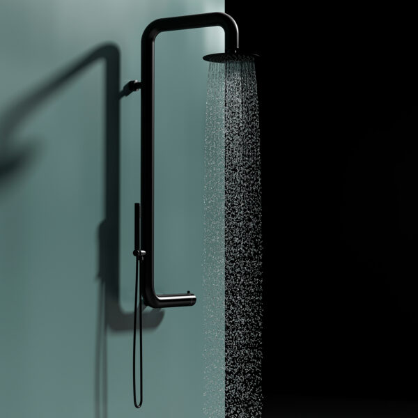 Doccia Esterna Acqua Calda e Fredda Sined Doccia Cabras Parete Nera