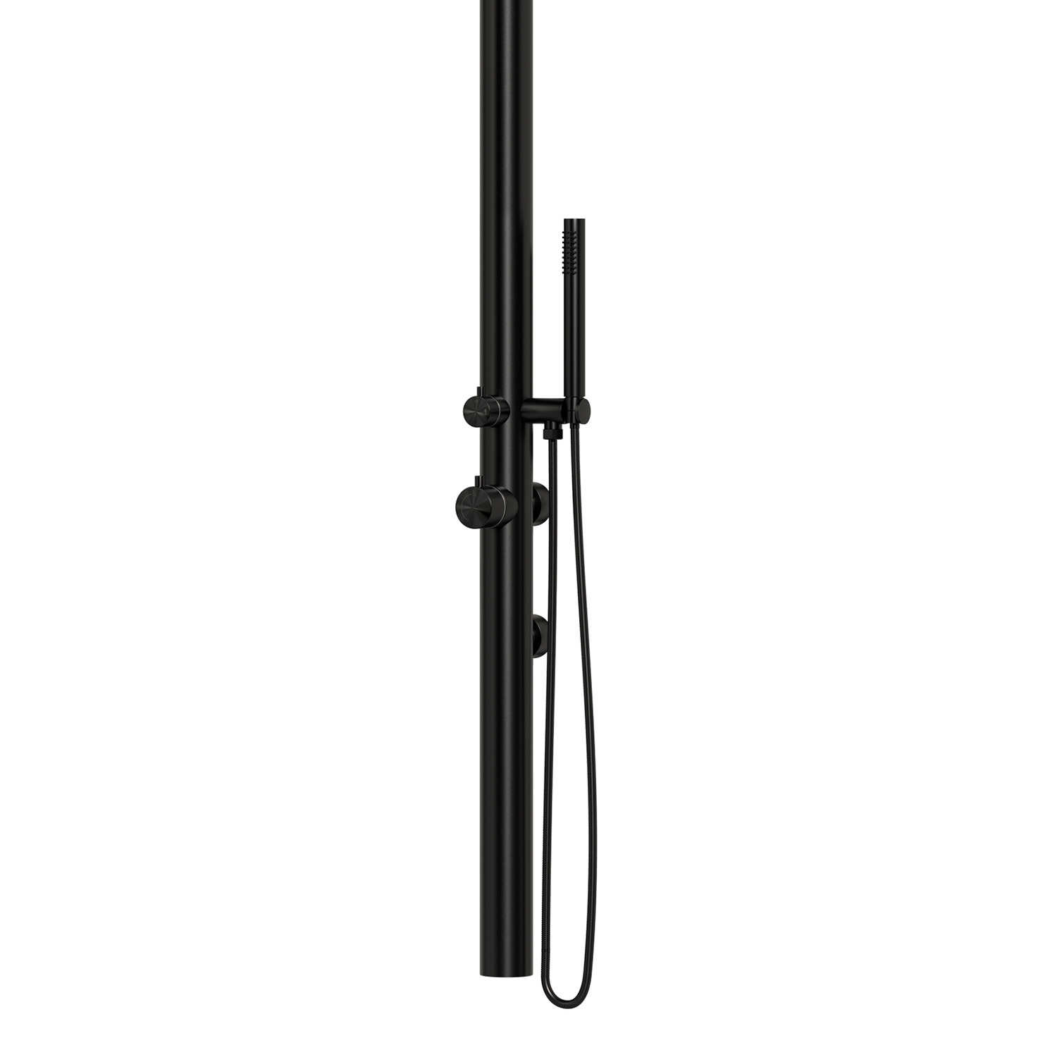 Doccia Esterna Acqua Calda e Fredda Sined Doccia Chia Parete Inox Nera - immagine 3