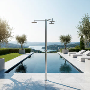 Doccia Esterna Acqua Fredda 3 Soffioni Sined Doccia Inox Cerbero 3t