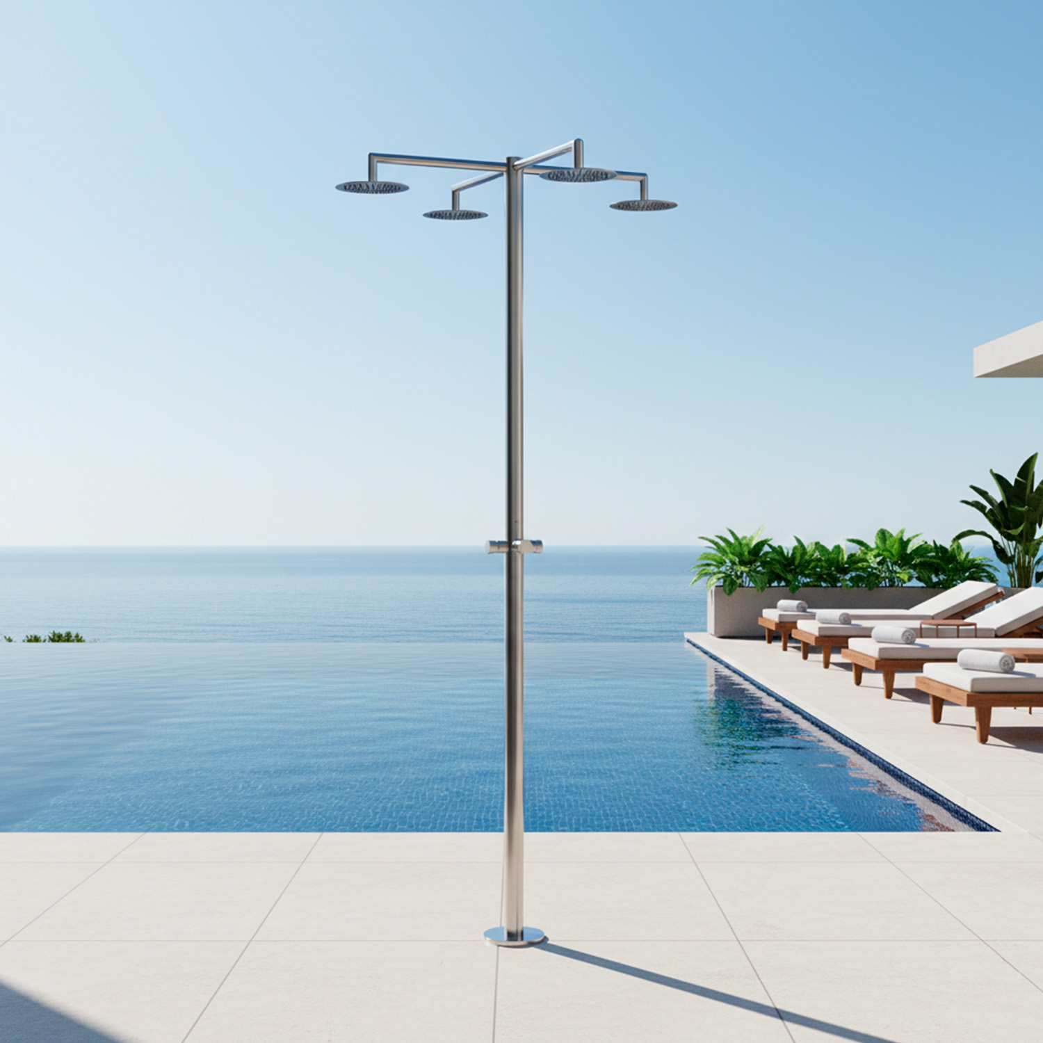 Doccia Esterna Acqua Fredda 4 Soffioni Sined Doccia Inox Idra 4t - immagine 6