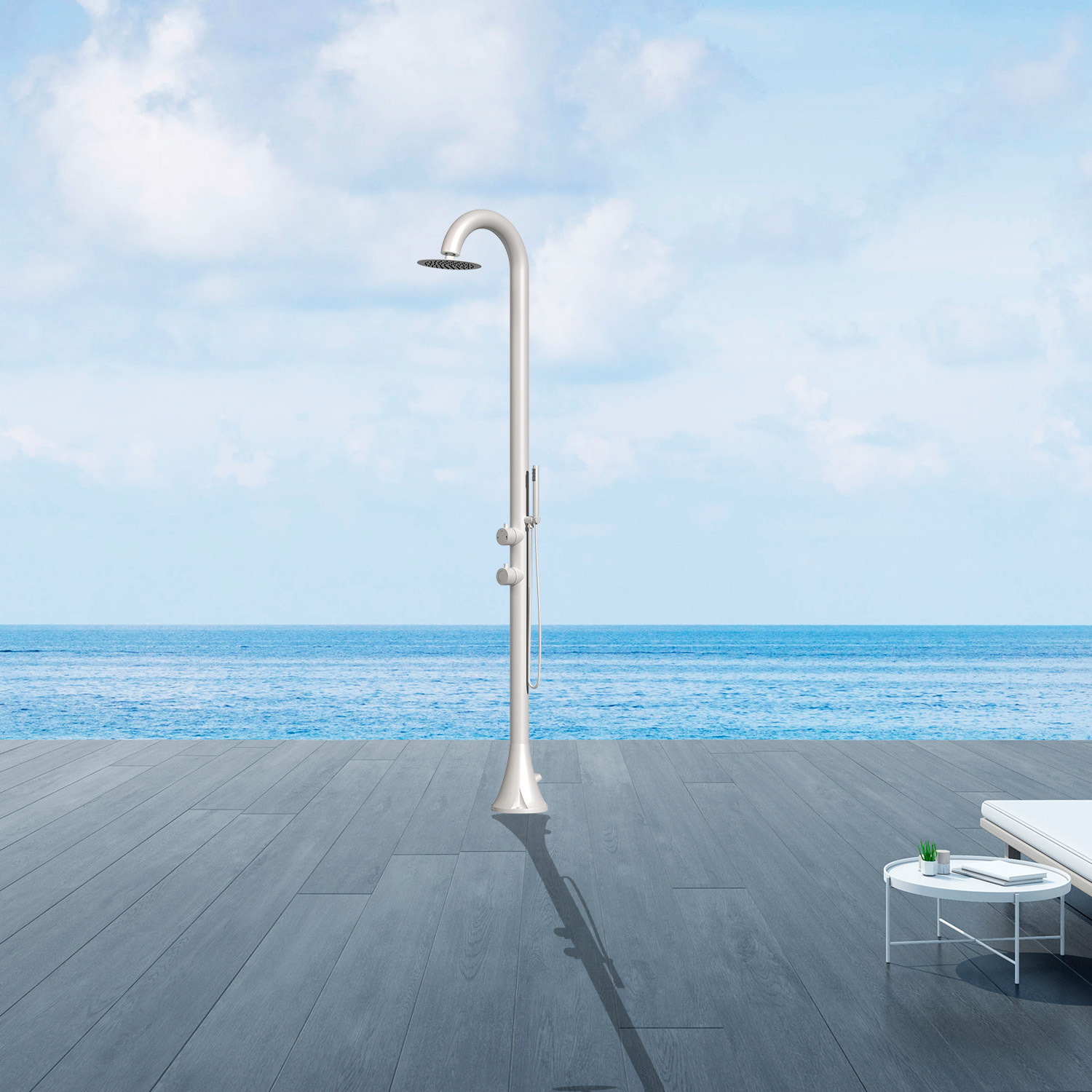 Doccia In Acciaio Inox Bianca Con Doccino Doccia Inox SINED Luna d Bianca - immagine 5