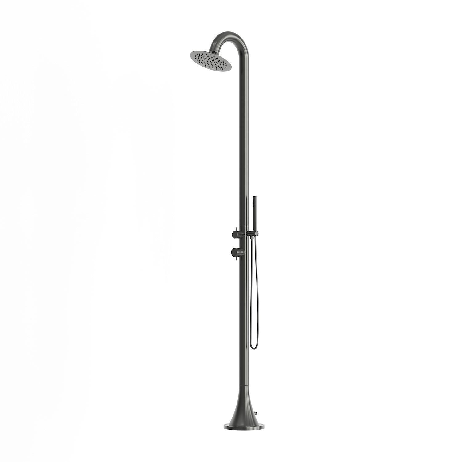 Doccia esterna canna fucile in acciaio inox 316L con doppio ingresso acqua - immagine 2