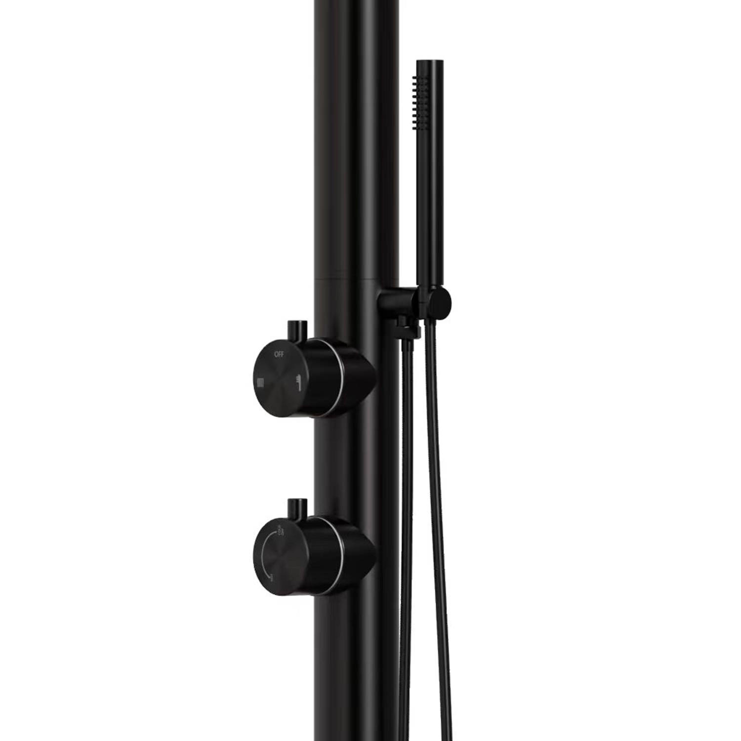 Doccia In Acciaio Inox Nera Con Doccino Doccia Inox Luna d Nera - immagine 3