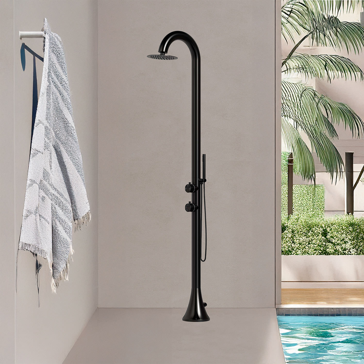 Doccia In Acciaio Inox Nera Con Doccino Doccia Inox Luna d Nera - immagine 5