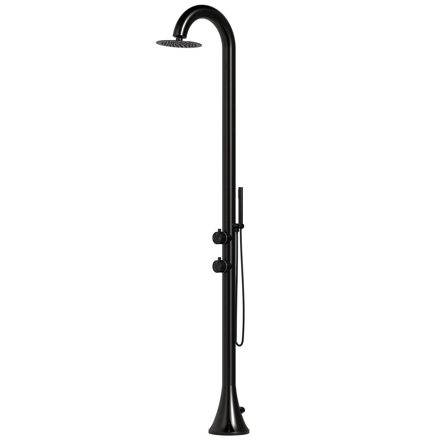Doccia In Acciaio Inox Nera Con Doccino Doccia Inox Luna d Nera - immagine 2