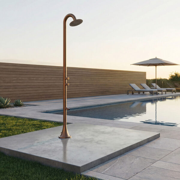 Doccia esterna temporizzata oro rosa in acciaio inox 316L