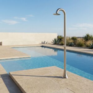 Doccia esterno temporizzata inox satinato in acciaio inox 316L