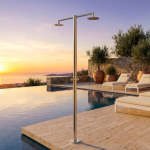 Doccia Esterna Acqua Fredda 2 Soffioni Sined Doccia Inox Ortro