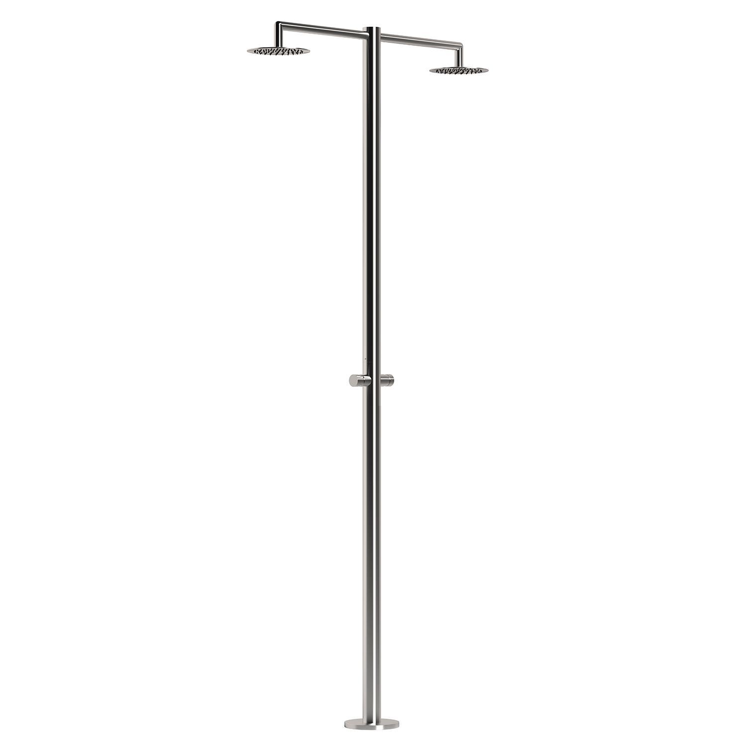 Doccia Esterna Acqua Fredda 2 Soffioni Sined Doccia Inox Ortro - immagine 2