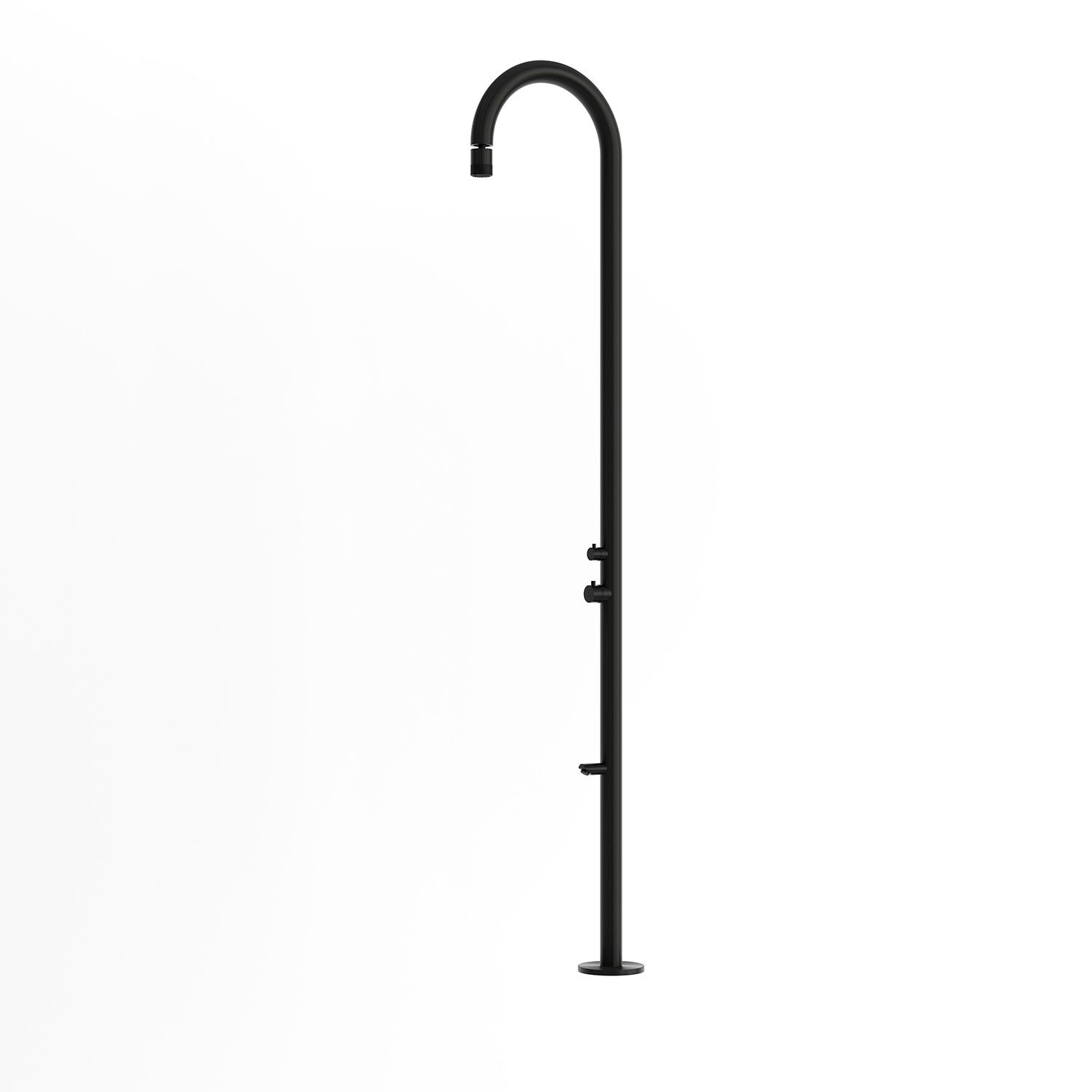 Doccia nera in acciaio inox 316L nautico con soffione regolabile resistente - immagine 2