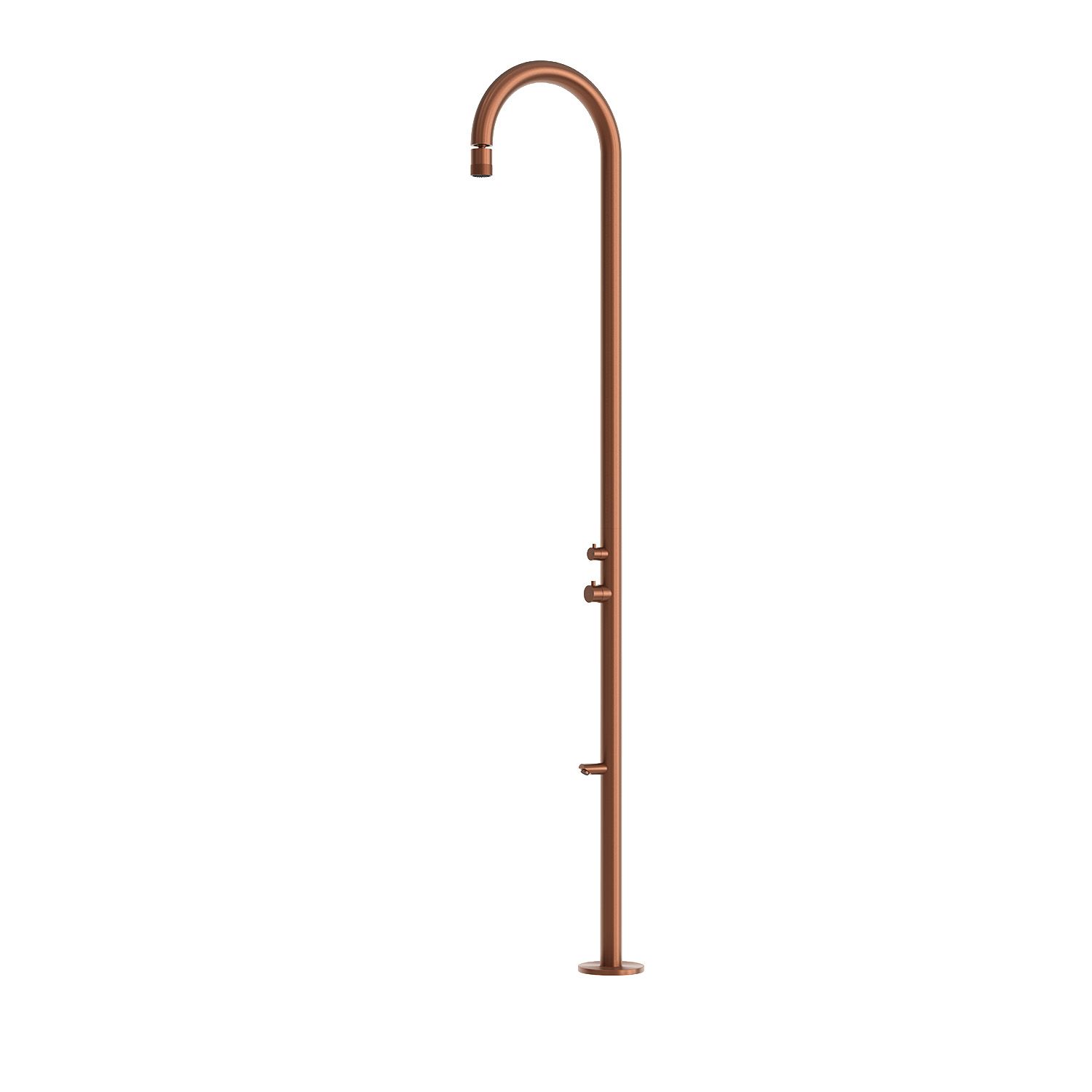 Doccia in acciaio inox 316L oro rosa con miscelatore deviatore e soffione regolabile - immagine 2