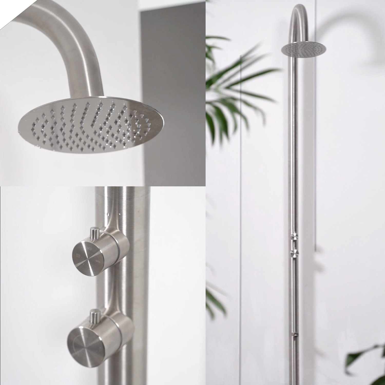 Doccia Curva Per Piscina Inox 316l Satinato Sined Doccia Palau Inox - immagine 6