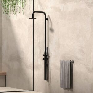 Doccia Esterna Acqua Calda e Fredda Sined Doccia Pula Parete Nera
