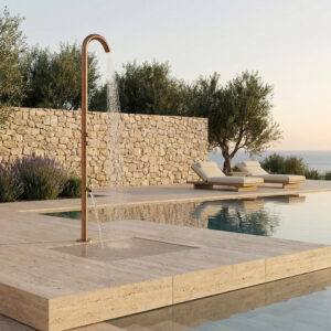 Doccia doppia in acciaio inox 316L oro rosa