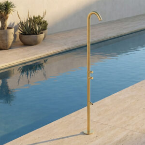 Doccia doppio in acciaio inox 316L oro finitura oro