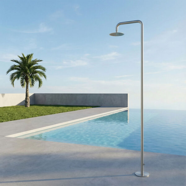 Doccia esterna inox satinato acciaio inox AISI 316L acqua fredda Ø25cm