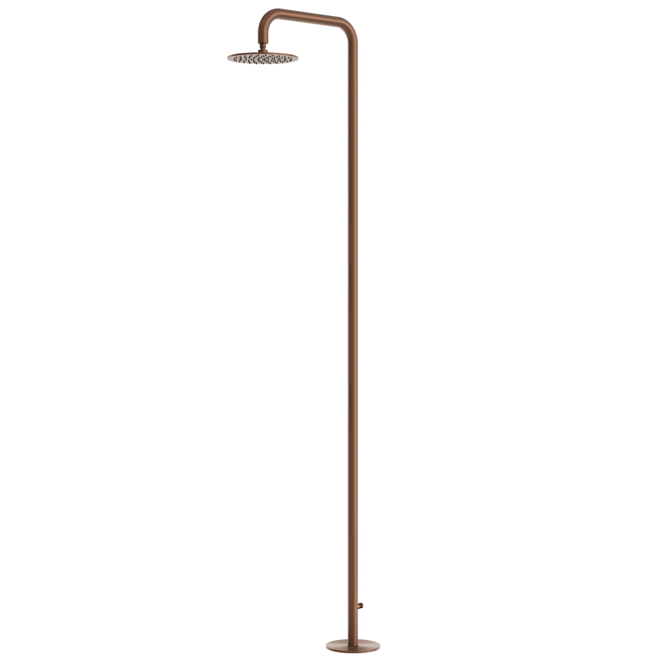 Doccia esterna oro rosa in acciaio inox AISI 316L acqua fredda Ø25 cm - immagine 2