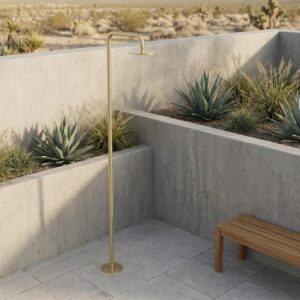 Doccia esterna oro in acciaio inox AISI 316L soffione Ø25 cm 1-2