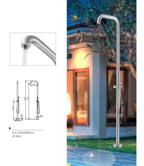 Doccia Per Esterno Inox Aisi 316l e Doccino Sined Doccia Sassari Inox - immagine 8