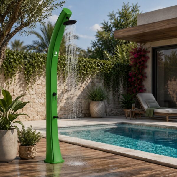 Doccia solare in polietilene HD verde RAL 6018 serbatoio 40 L