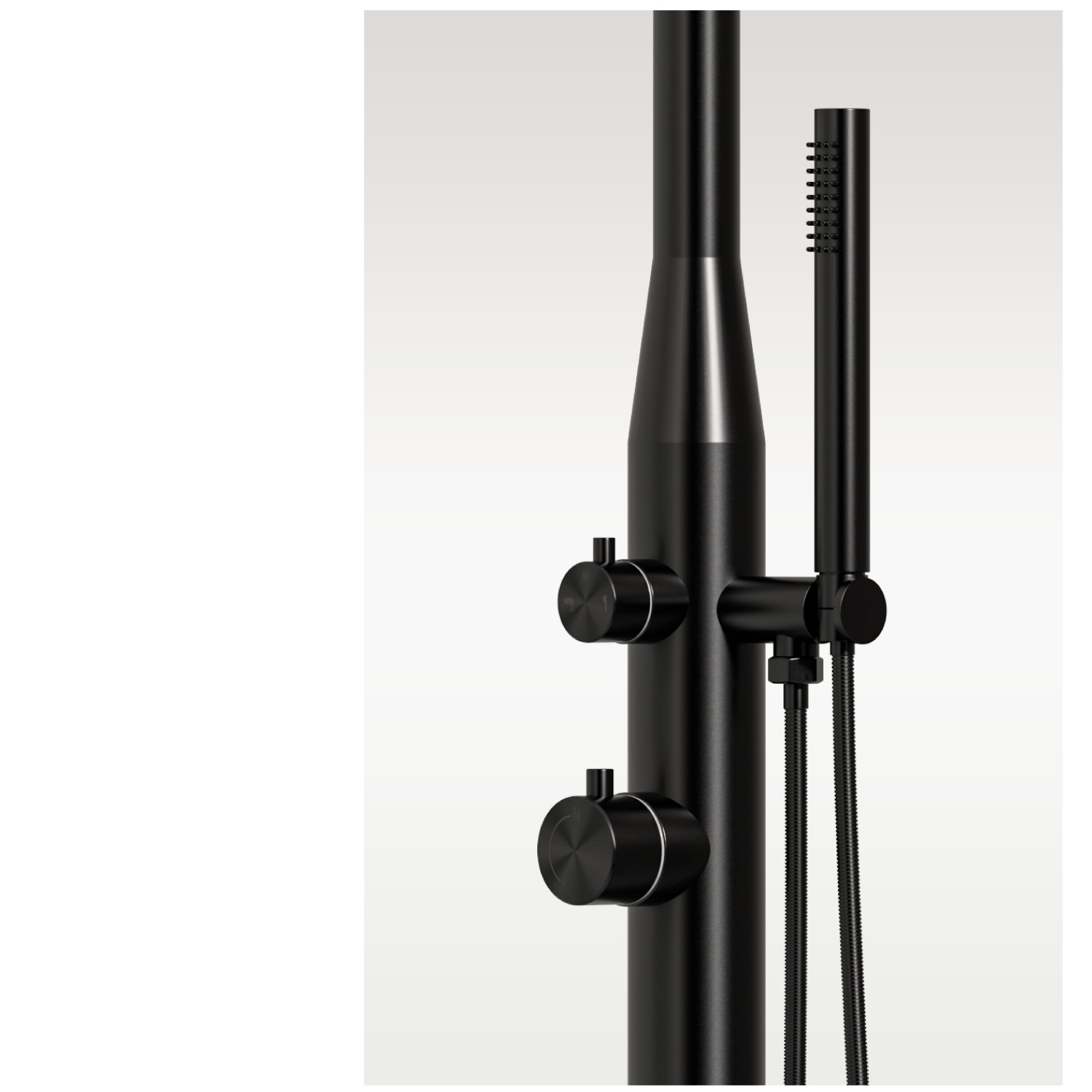 Doccia nera in acciaio inox 316L 228e8239 cm acqua calda e fredda - immagine 3