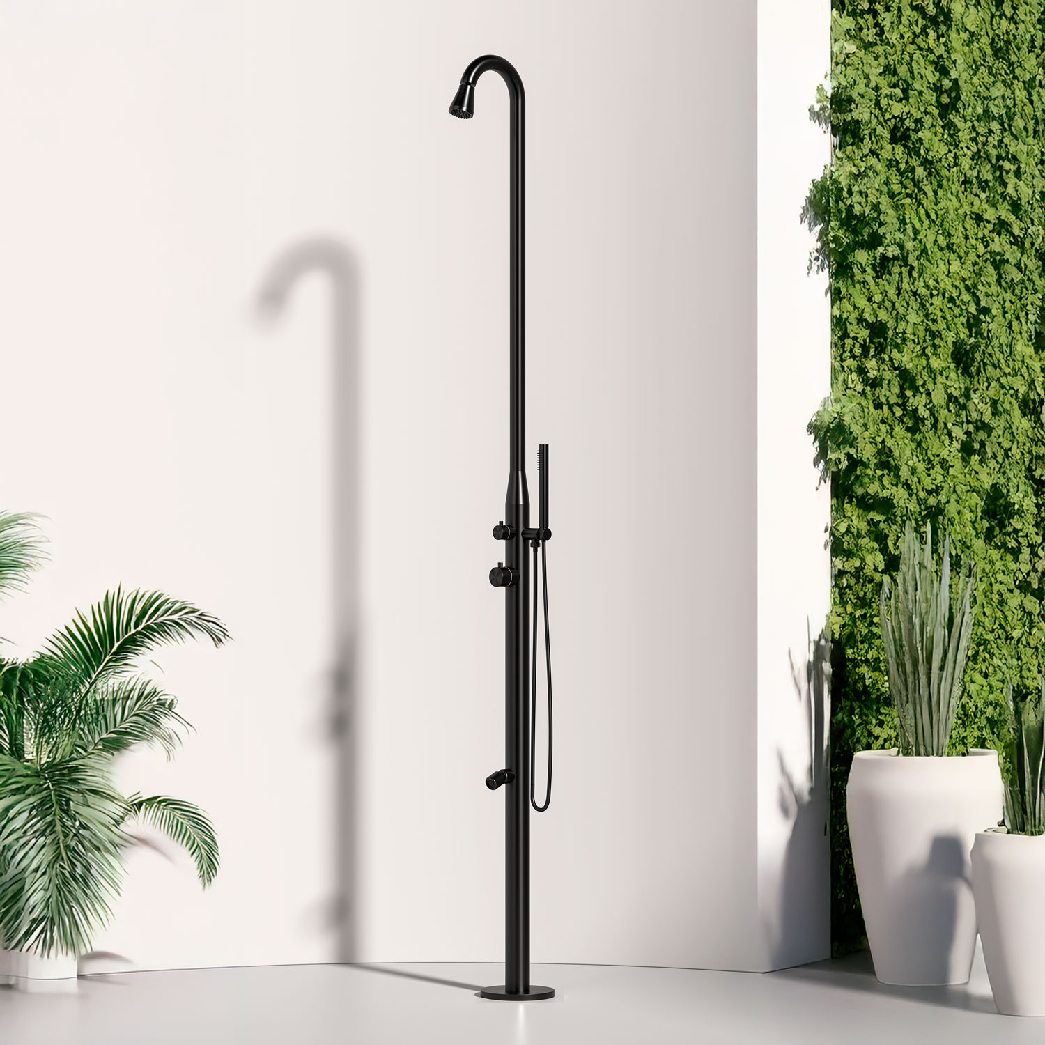 Doccia nera in acciaio inox 316L 228e8239 cm acqua calda e fredda