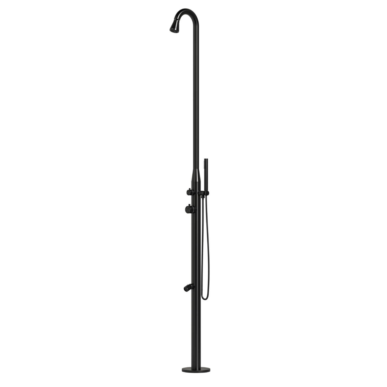 Doccia nera in acciaio inox 316L 228e8239 cm acqua calda e fredda - immagine 2