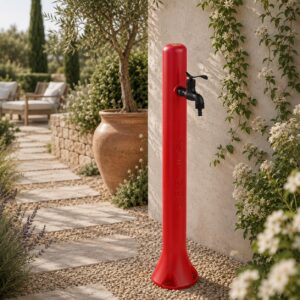 Fontanella Rossa In Polietilene Per Giardino Sined Fontana Acqua Rossa