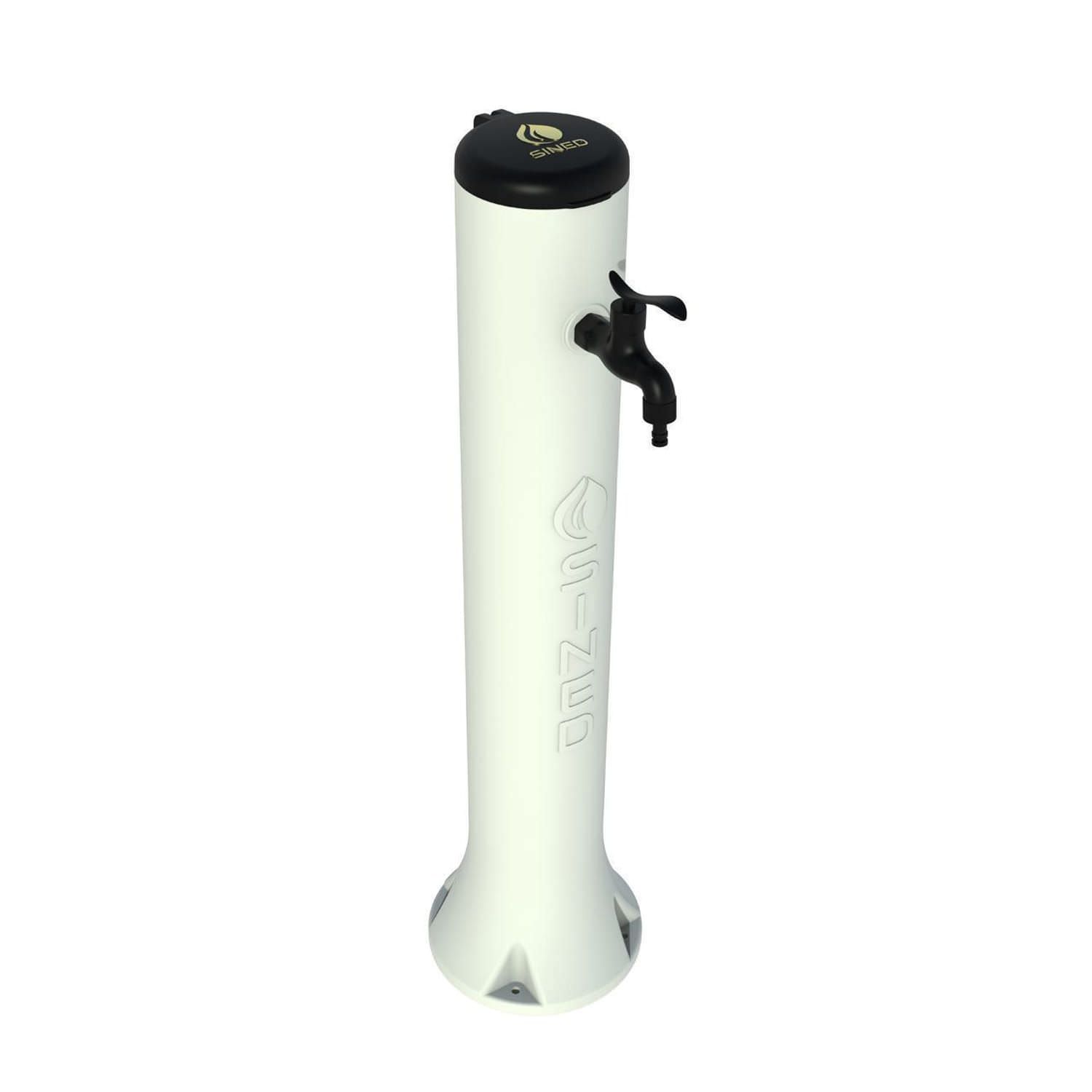 Fontanella Bianca In Hdpe Attacchi Rapidi Sined Fontana Tritone Bianca Altezza 100 Cm - immagine 2