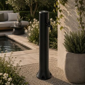 Fontanella Nera In Hdpe Con Attacchi Rapidi Sined Fontana Tritone Nera Realizzata In Hdpe