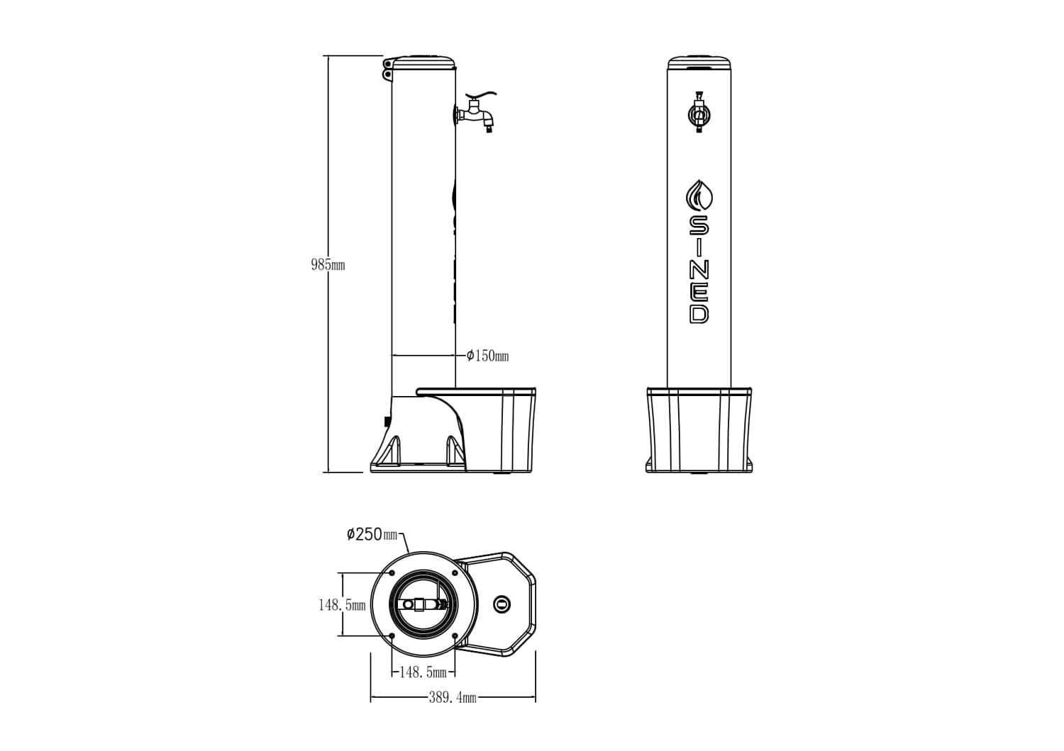 Fontananera Nera Secchiello e Pistola Sined Fontana Tritone Pro Nera Tubo Flessibile Lungo 75m - immagine 10
