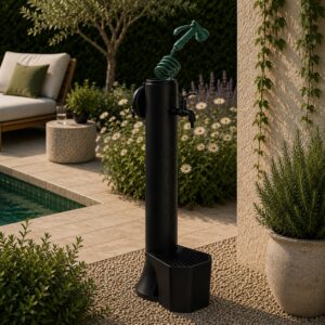 Fontananera Nera Secchiello e Pistola Sined Fontana Tritone Pro Nera Tubo Flessibile Lungo 75m