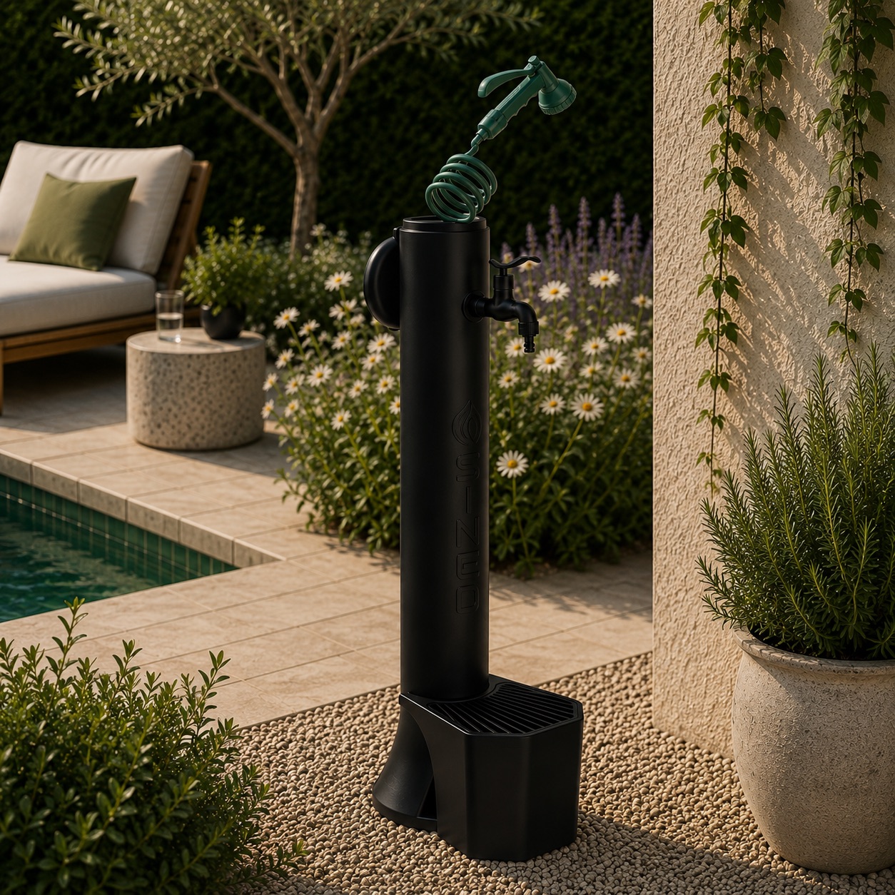 Fontananera Nera Secchiello e Pistola Sined Fontana Tritone Pro Nera Tubo Flessibile Lungo 75m
