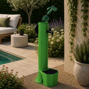 Fontana Verde Con Secchiello e Pistola Sined Fontana Tritone Pro Verde Tubo Flessibile Lungo 75m