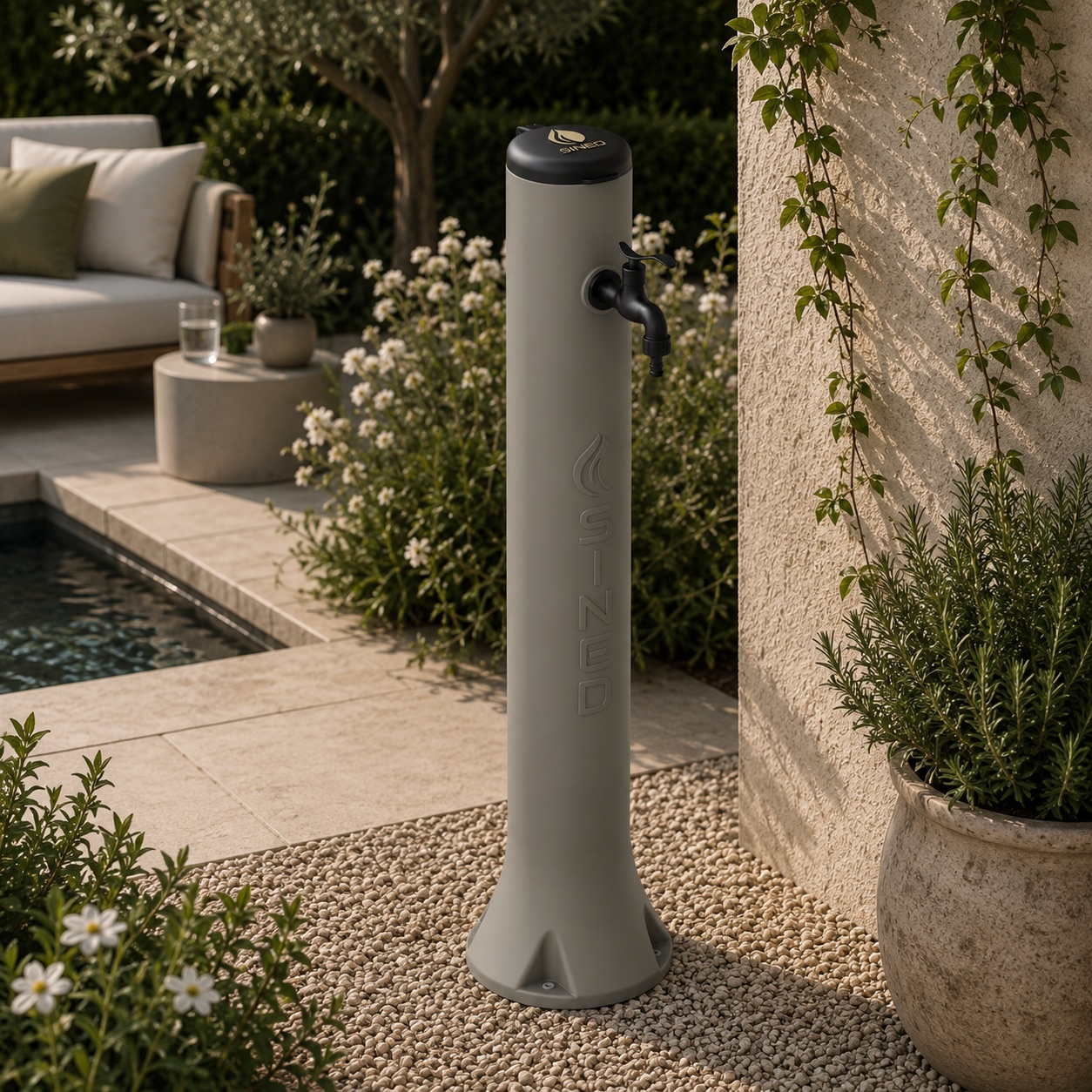 Fontanella In Hdpe Con Attacchi Rapidi Sined Fontana Tritone Tortora