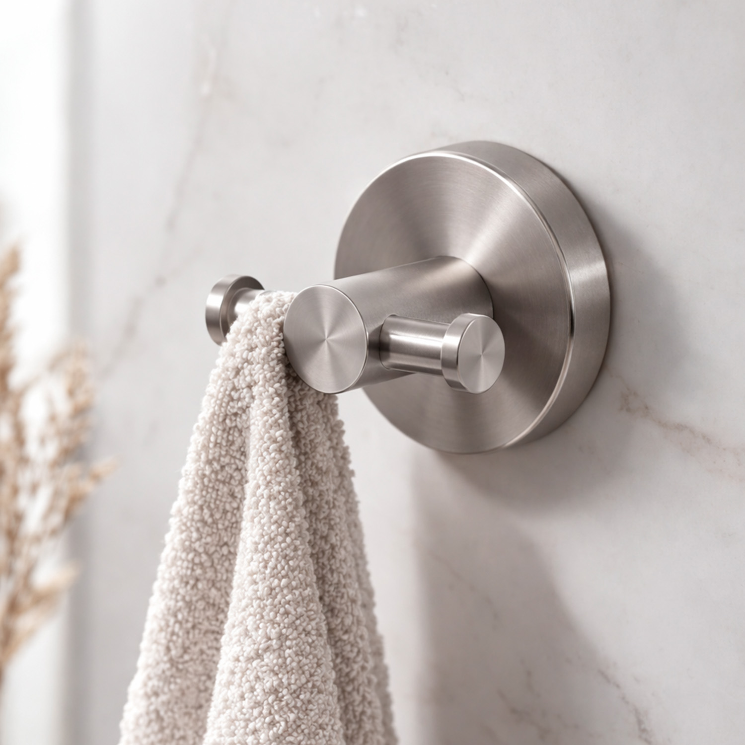 Gancio doppio porta salviette inox satinato 316L per interni ed esterni